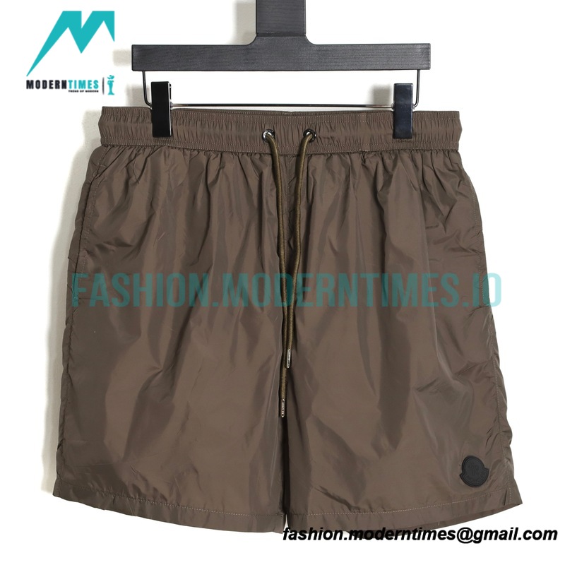 Moncler - White Leather Beach Shorts Pants Moncler - White Leather Beach Shorts Pants